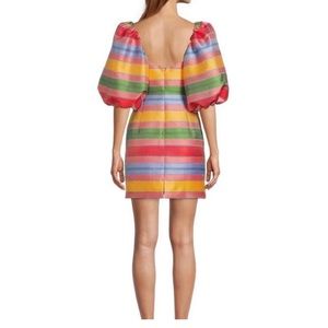 NWT Antonio Melani x The Nat Note Nell Striped Jacquard Puffed Sleeve Dress